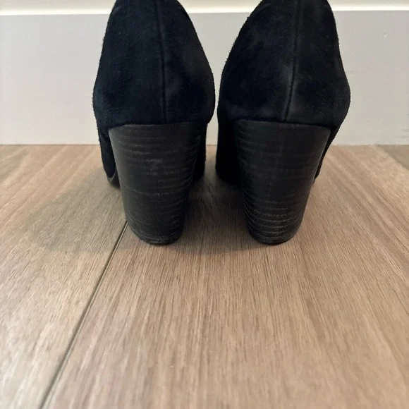 Eileen Fisher Black Suede Hawk Block Heel Pumps Women's Size 7 - Picture 6 of 8